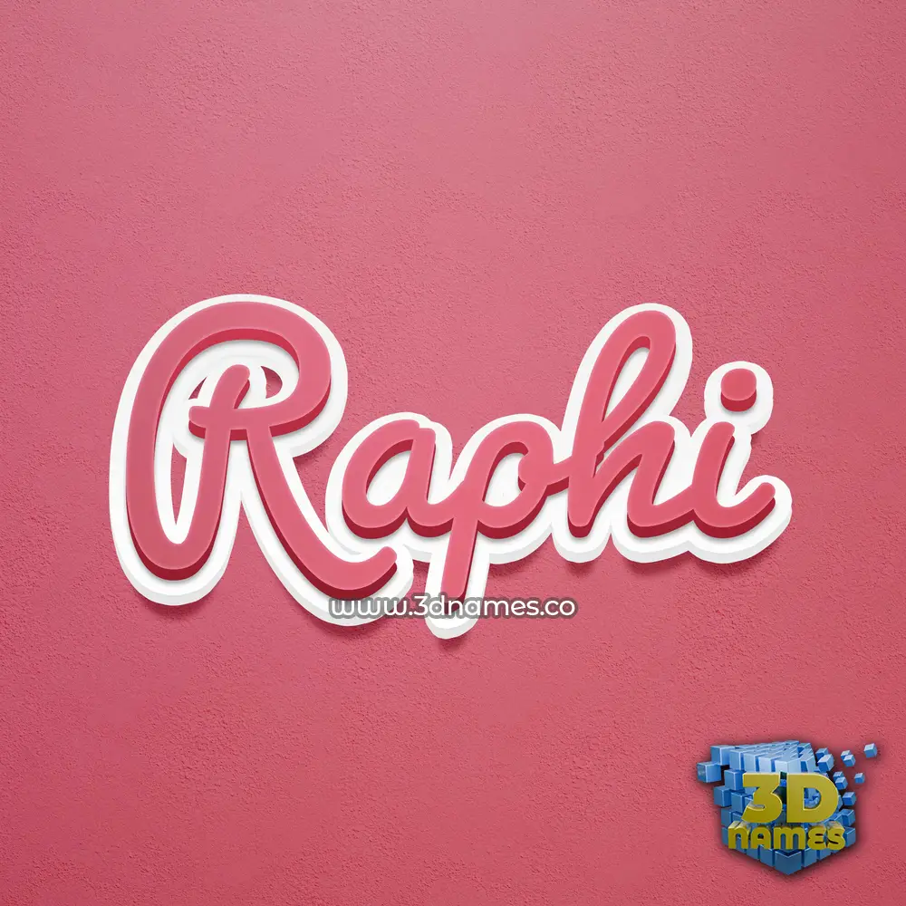 raphi in Red Scribble style - 3D name wallpaper