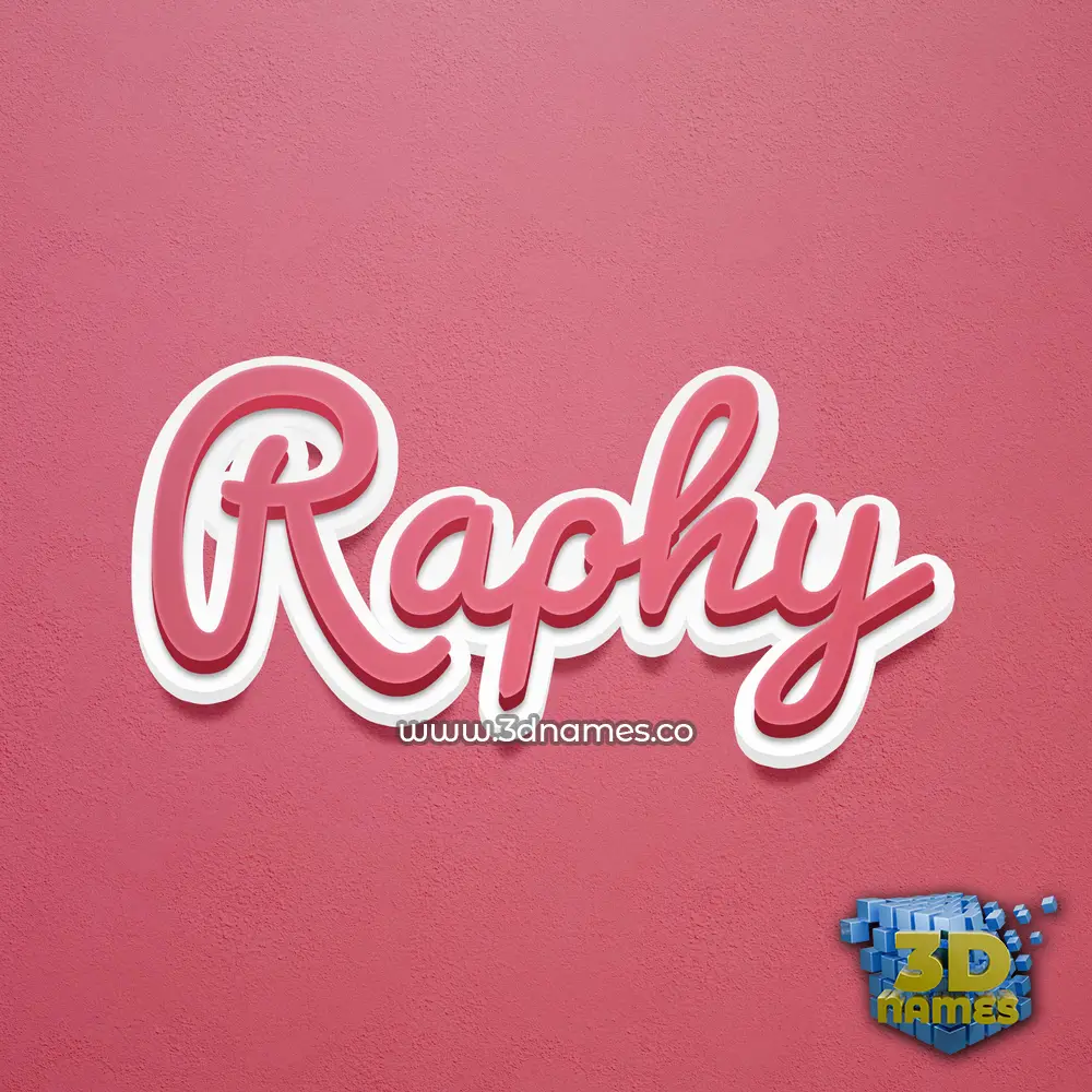 raphy in Red Scribble style - 3D name wallpaper
