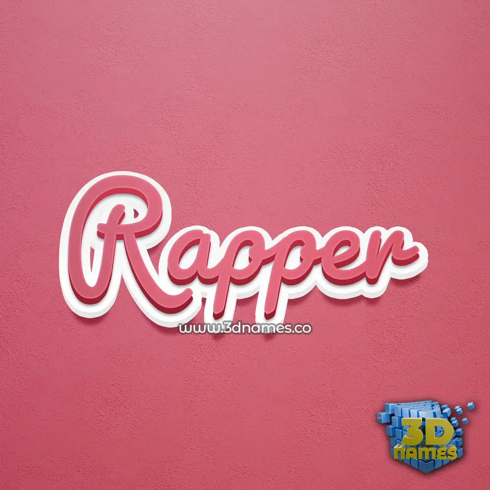rapper in Red Scribble style - 3D name wallpaper