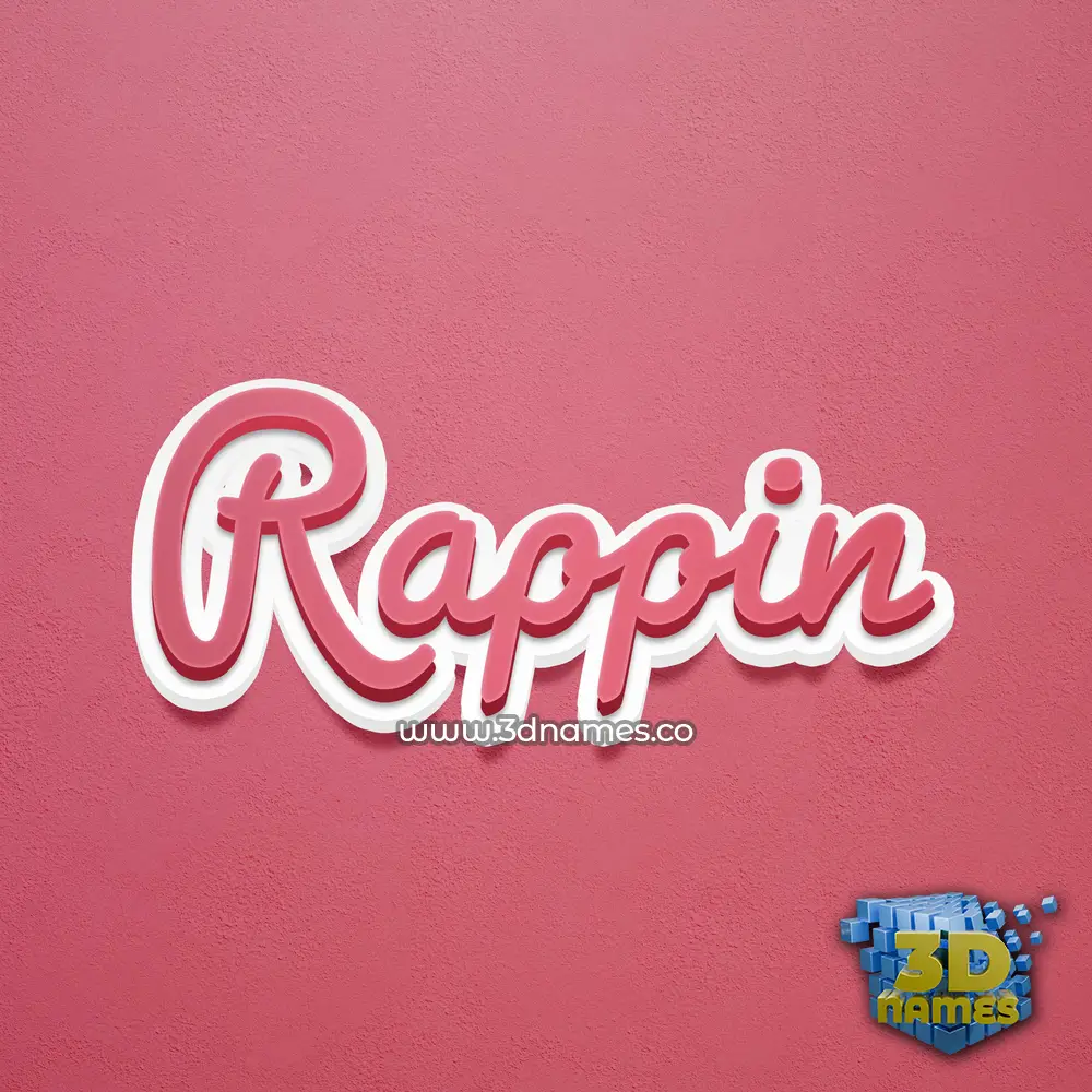 rappin in Red Scribble style - 3D name wallpaper