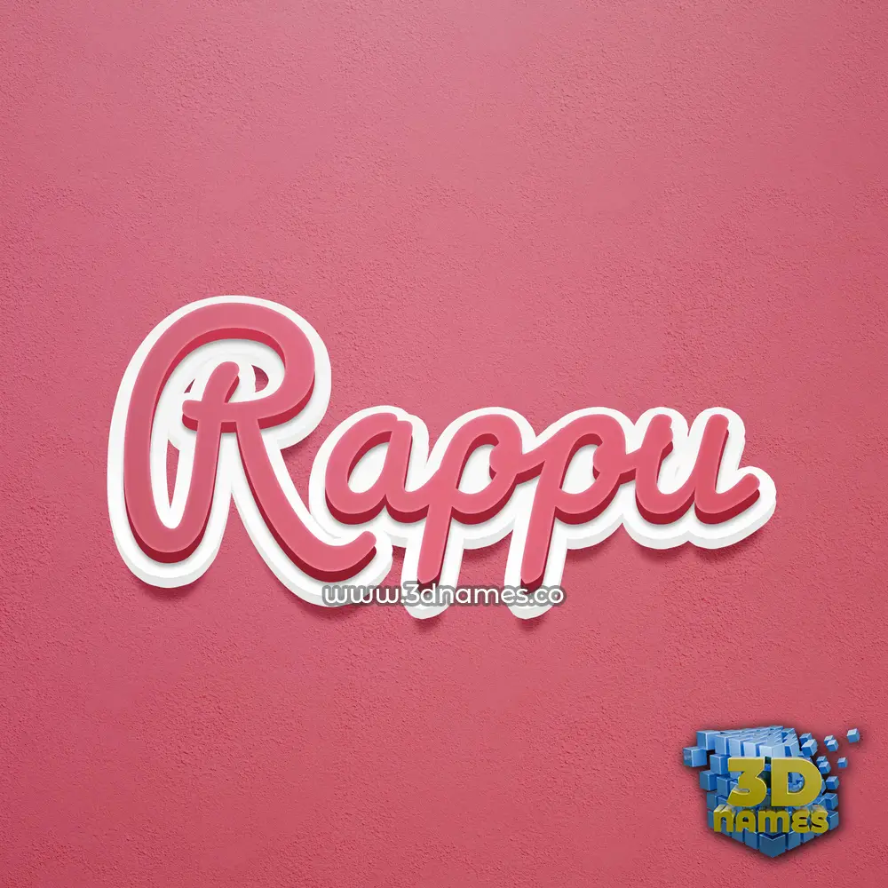 rappu in Red Scribble style - 3D name wallpaper