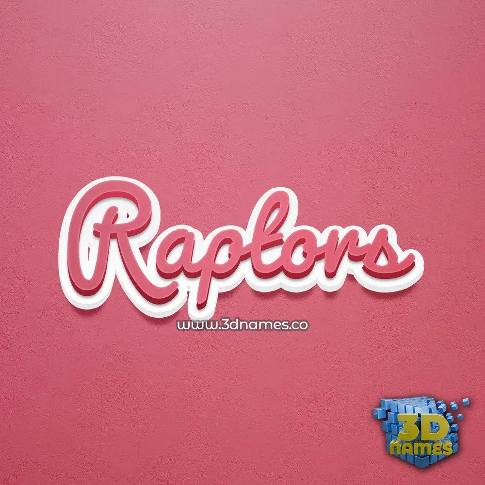raptors in Red Scribble style - 3D name wallpaper