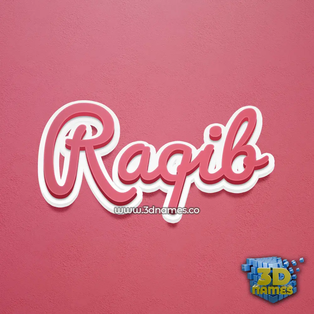 raqib in Red Scribble style - 3D name wallpaper