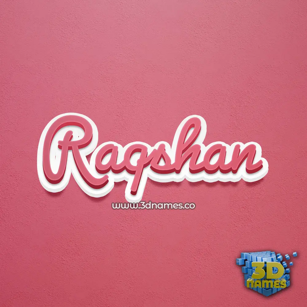 raqshan in Red Scribble style - 3D name wallpaper