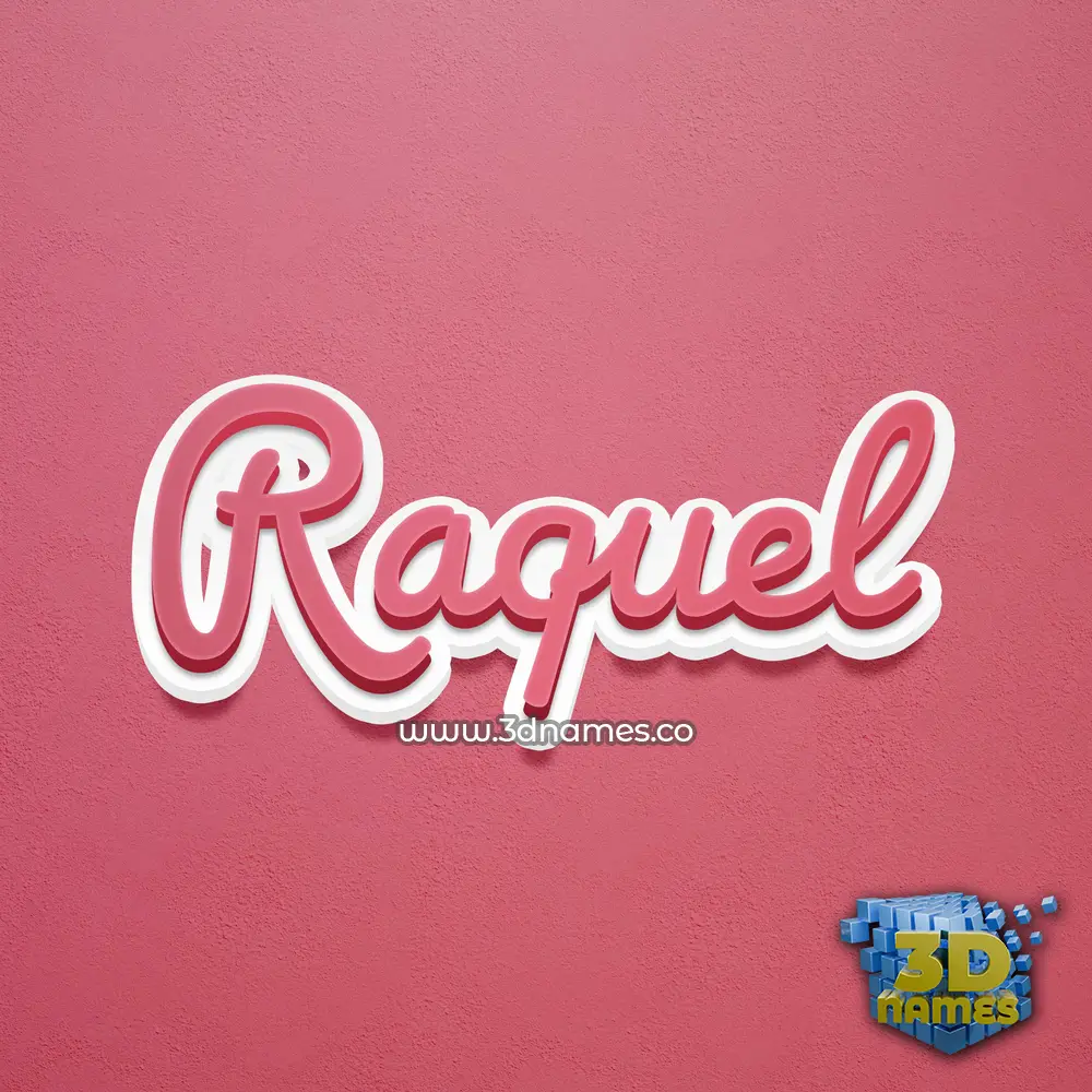 raquel in Red Scribble style - 3D name wallpaper