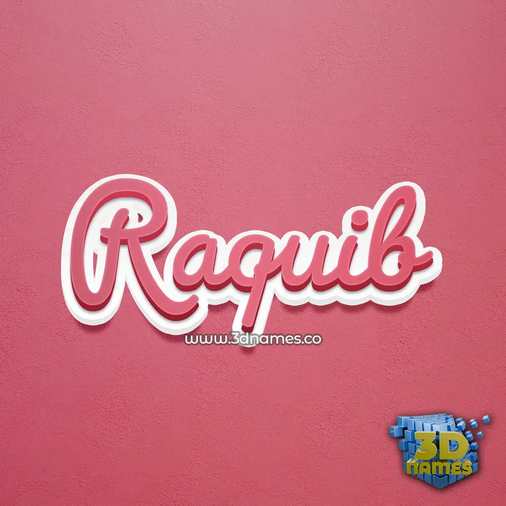 raquib in Red Scribble style - 3D name wallpaper