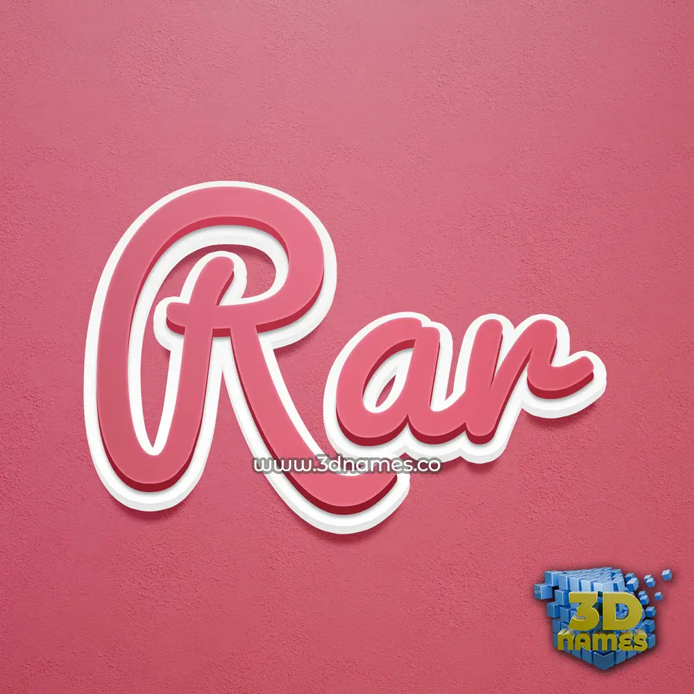 rar in Red Scribble style - 3D name wallpaper