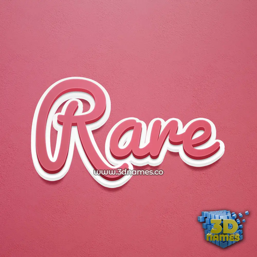 rare in Red Scribble style - 3D name wallpaper