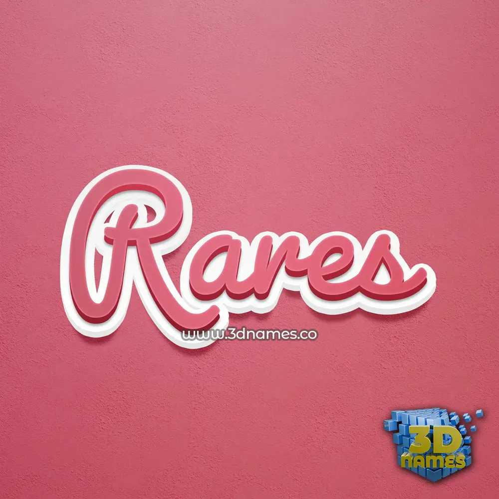 rares in Red Scribble style - 3D name wallpaper