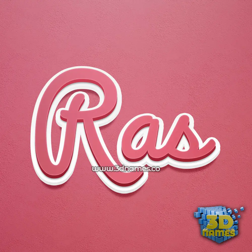 ras in Red Scribble style - 3D name wallpaper