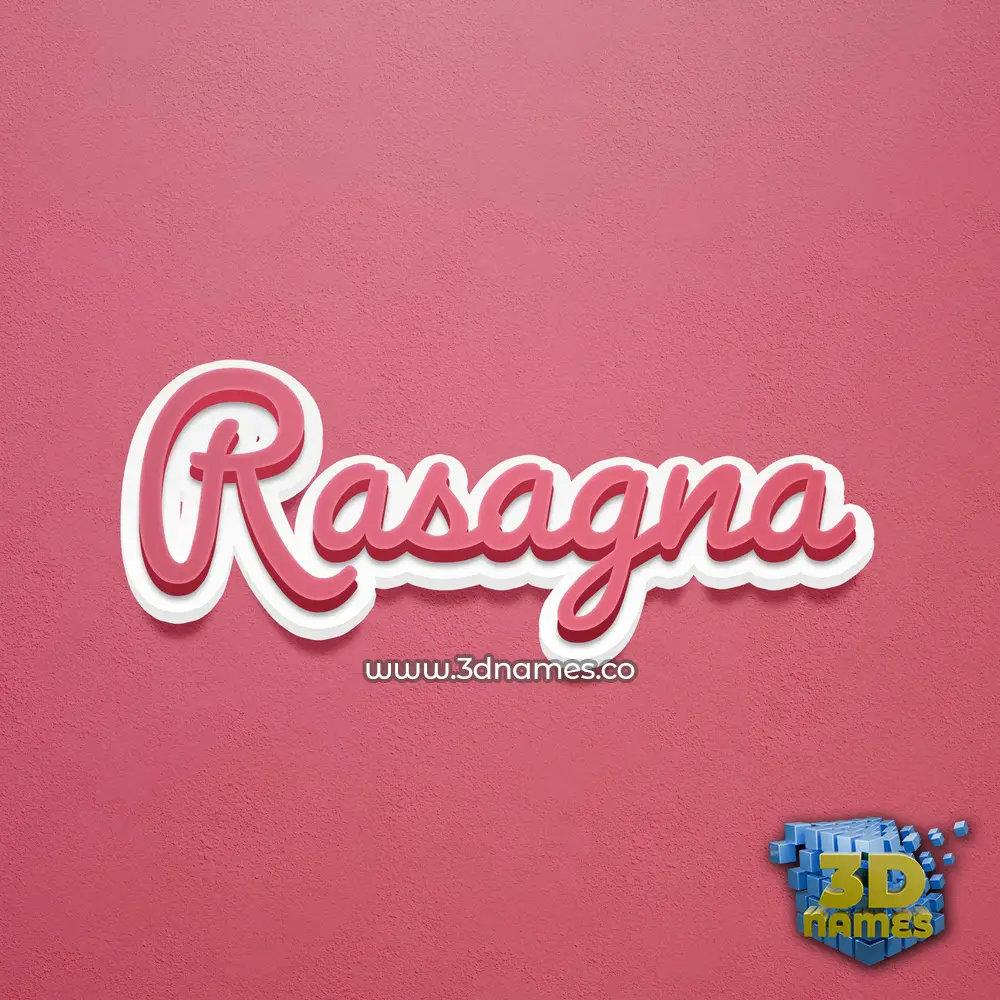 rasagna in Red Scribble style - 3D name wallpaper