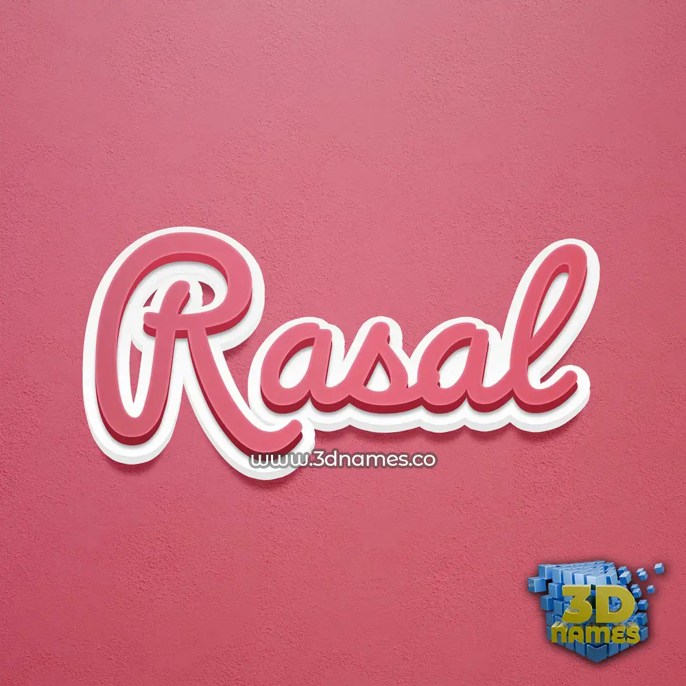 rasal in Red Scribble style - 3D name wallpaper