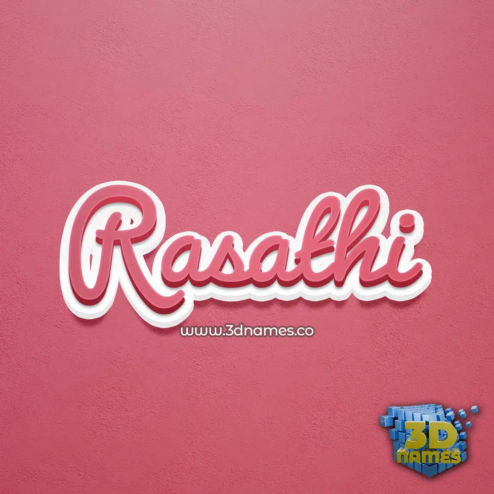 rasathi in Red Scribble style - 3D name wallpaper