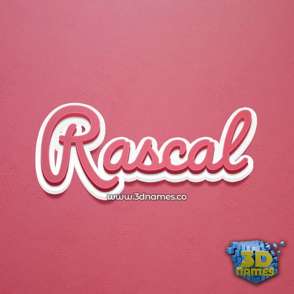 rascal in Red Scribble style - 3D name wallpaper