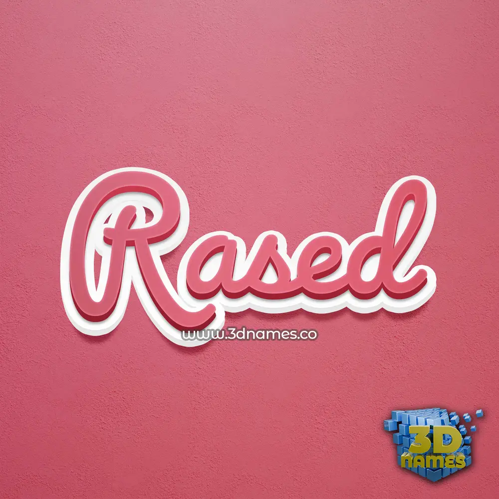 rased in Red Scribble style - 3D name wallpaper