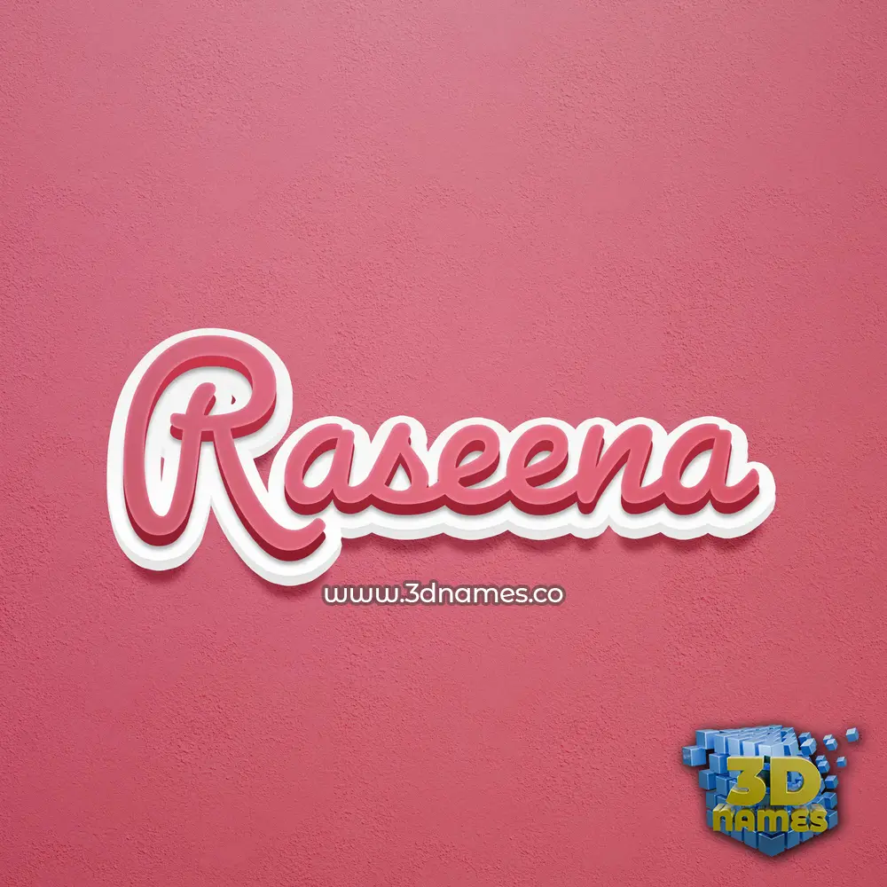 raseena in Red Scribble style - 3D name wallpaper