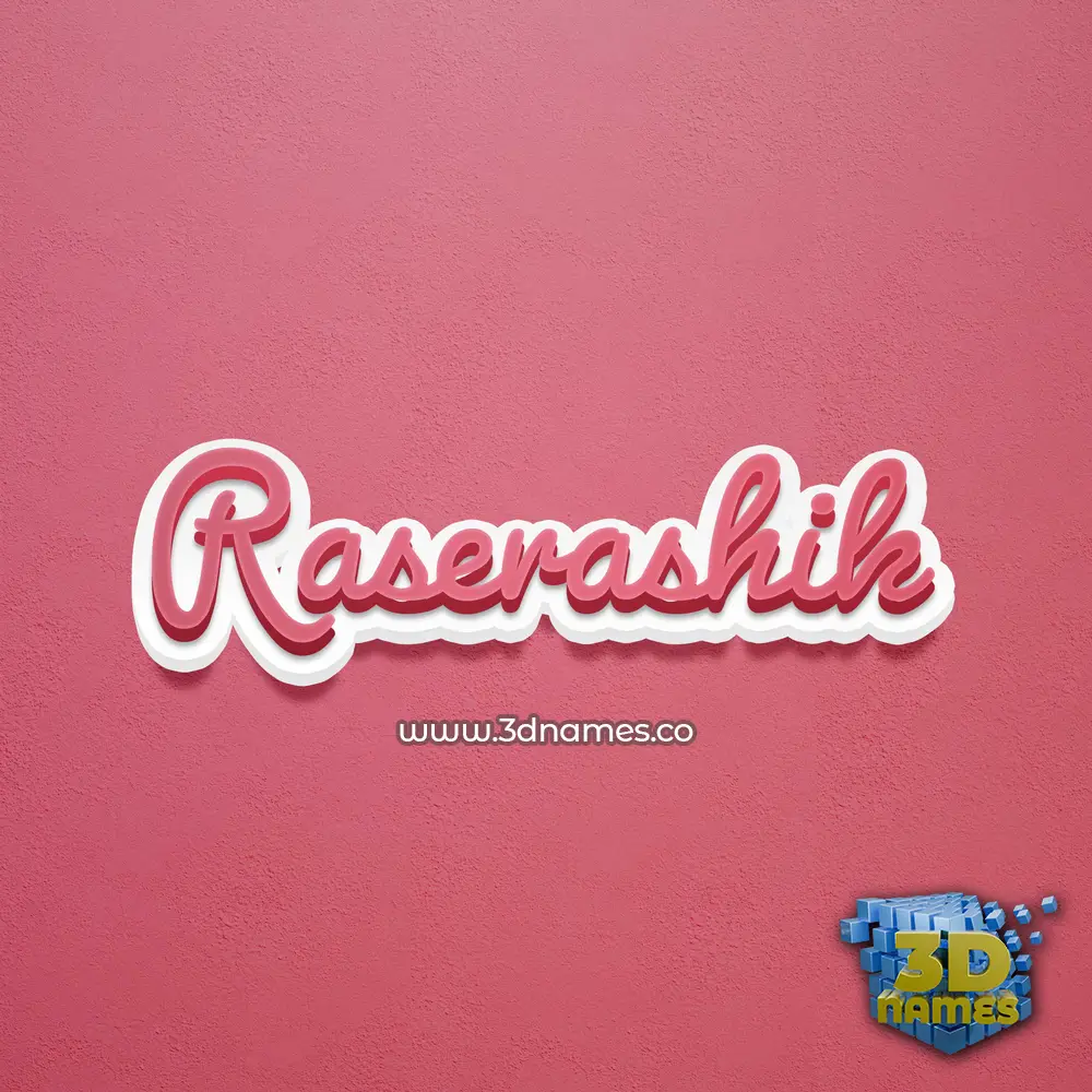 raserashik in Red Scribble style - 3D name wallpaper