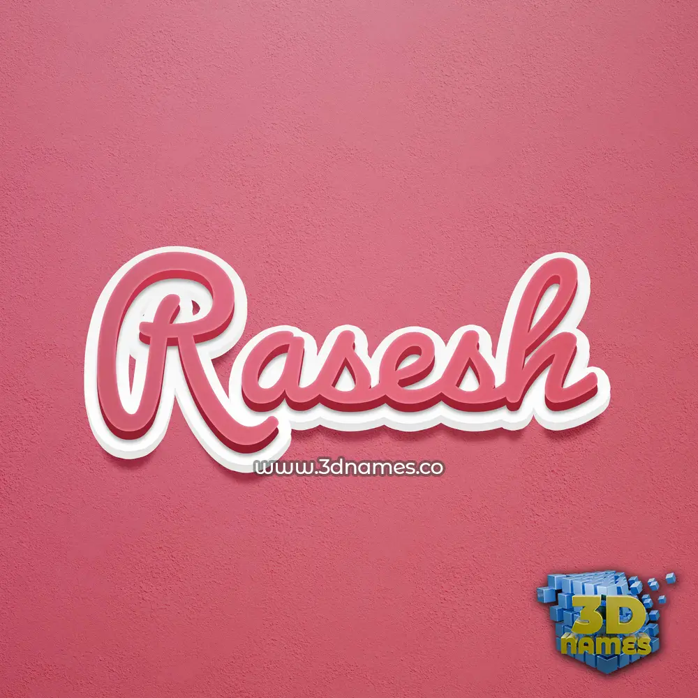 rasesh in Red Scribble style - 3D name wallpaper