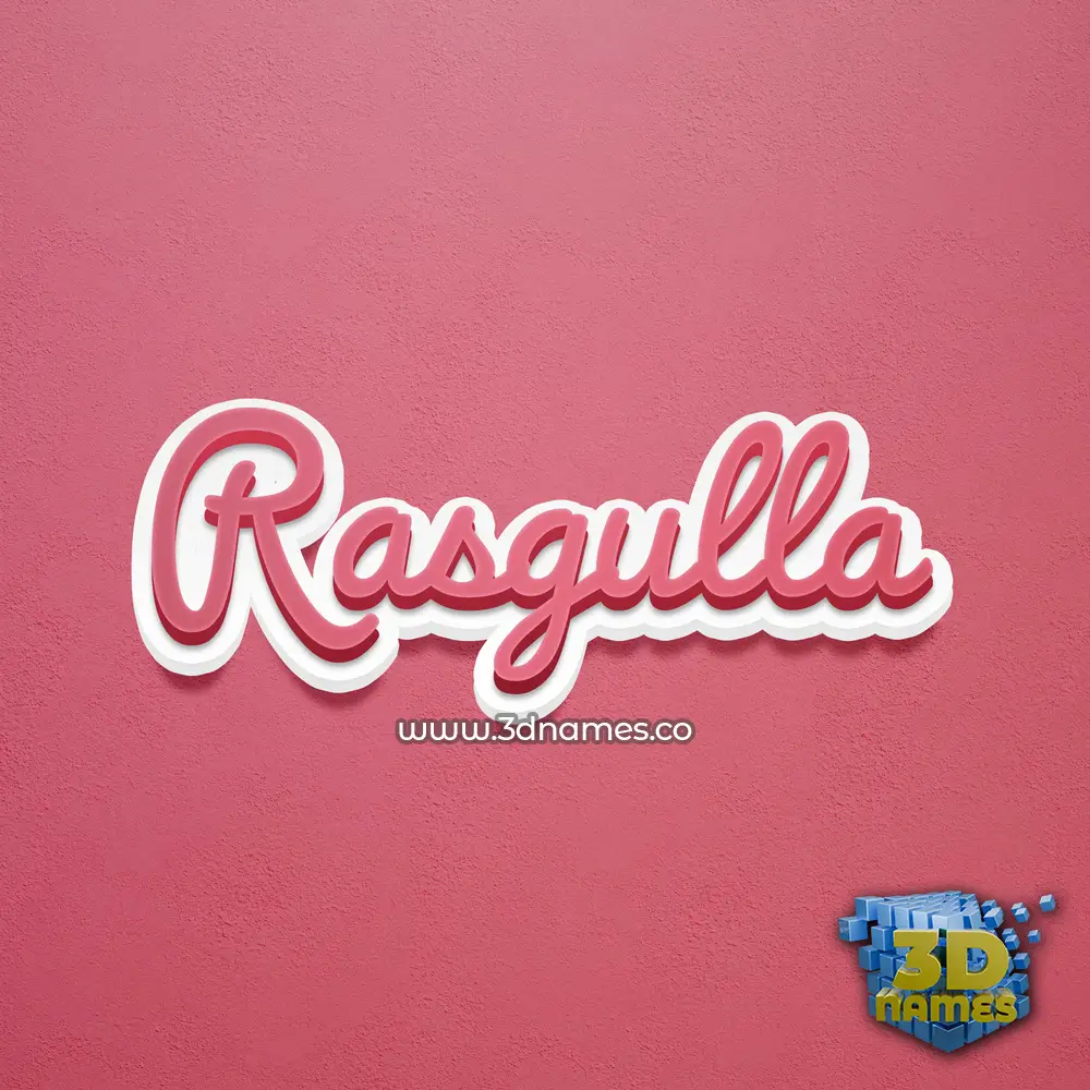 rasgulla in Red Scribble style - 3D name wallpaper