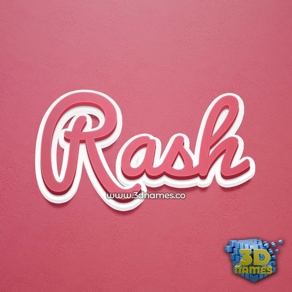 rash in Red Scribble style - 3D name wallpaper