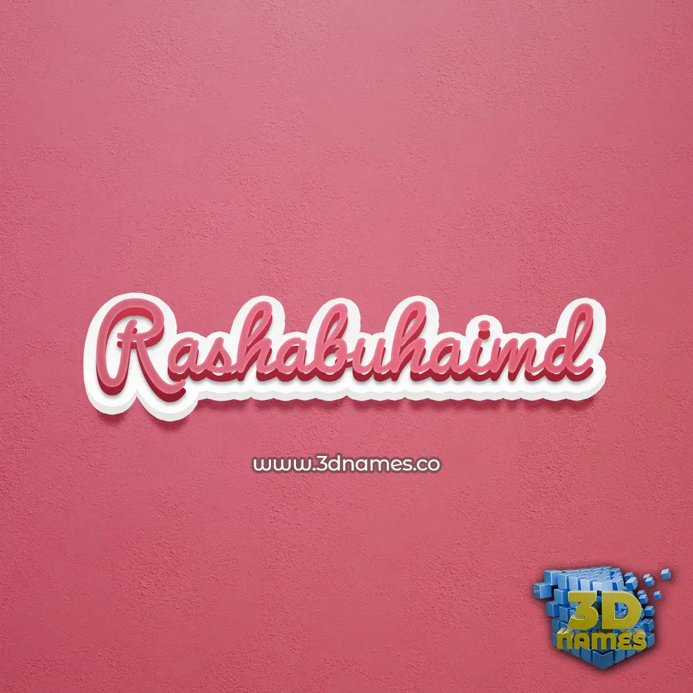 rashabuhaimd in Red Scribble style - 3D name wallpaper