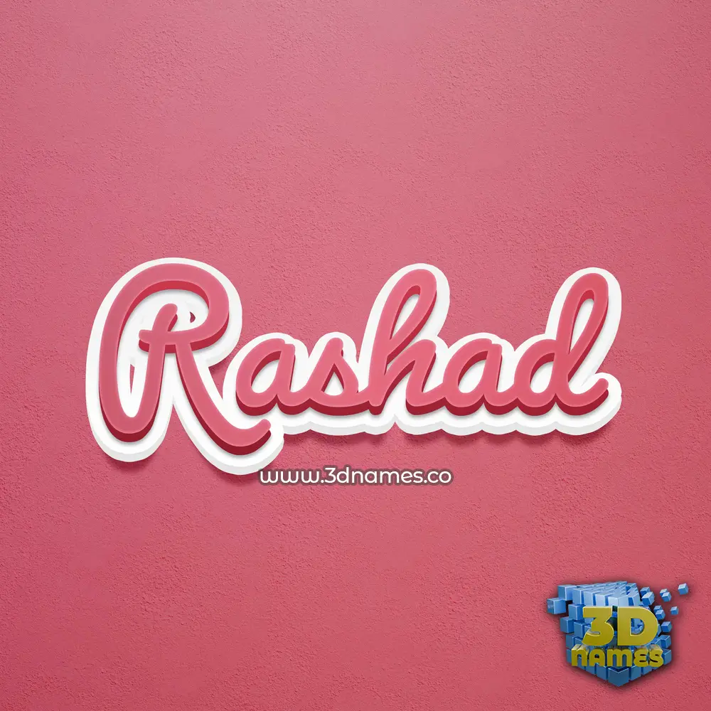 rashad in Red Scribble style - 3D name wallpaper