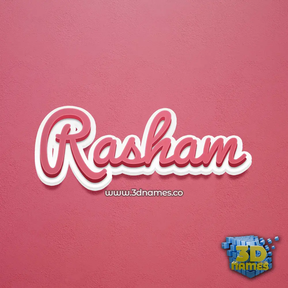 rasham in Red Scribble style - 3D name wallpaper