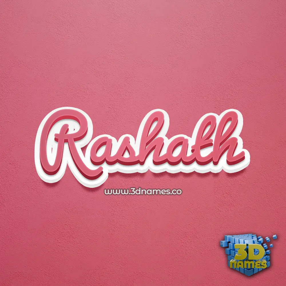 rashath in Red Scribble style - 3D name wallpaper