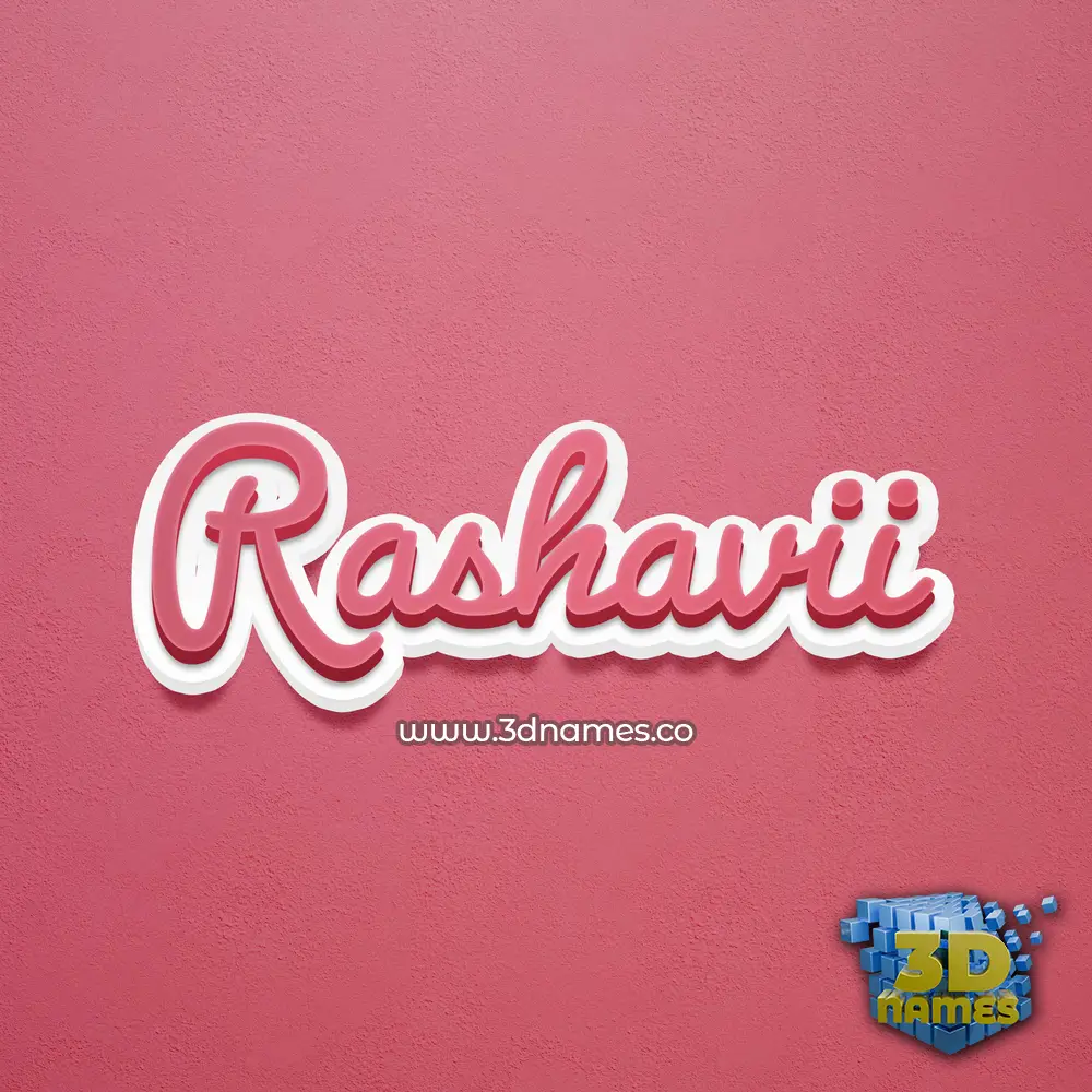 rashavii in Red Scribble style - 3D name wallpaper