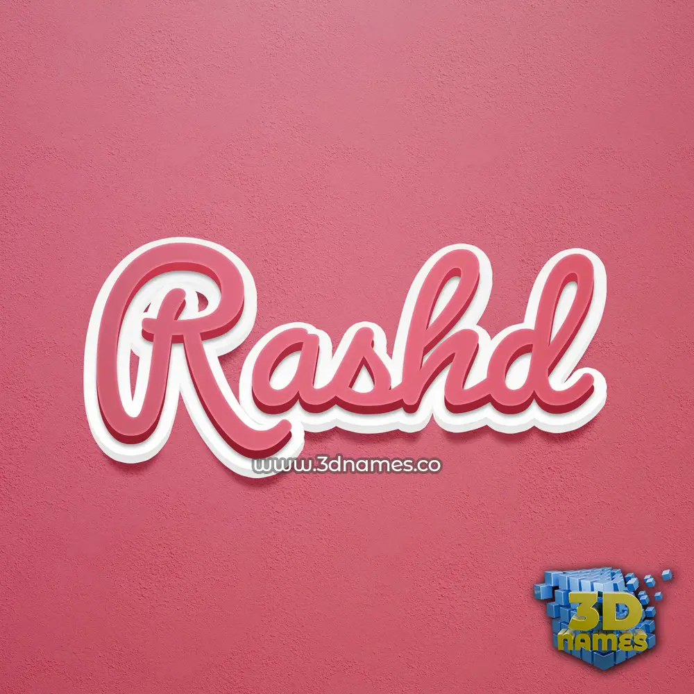 rashd in Red Scribble style - 3D name wallpaper
