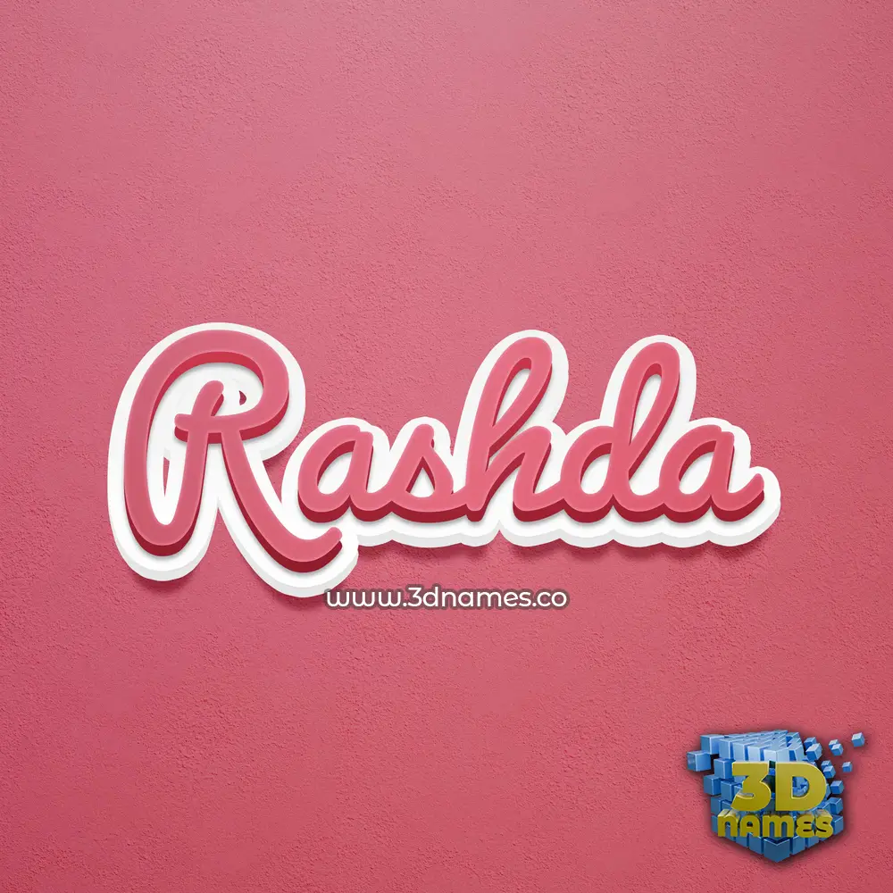 rashda in Red Scribble style - 3D name wallpaper