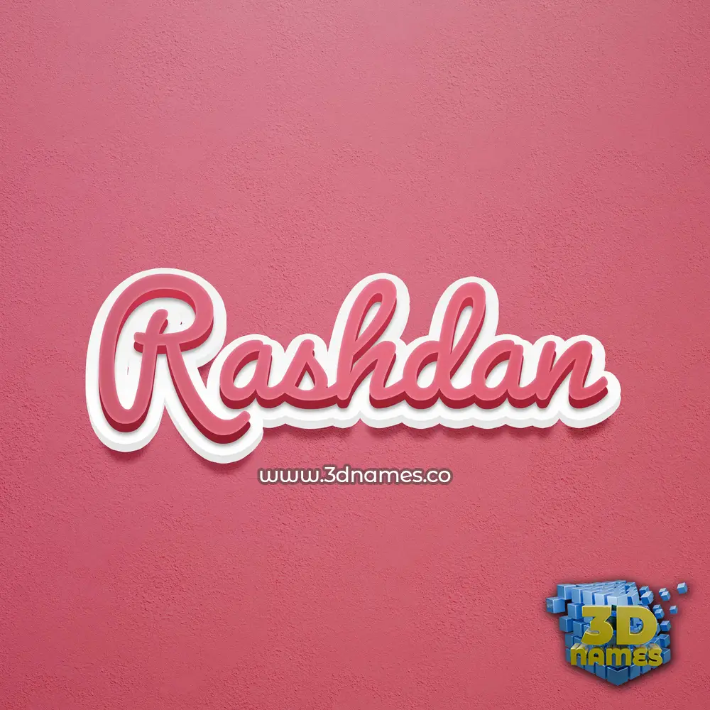 rashdan in Red Scribble style - 3D name wallpaper