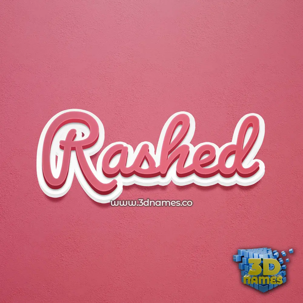 rashed in Red Scribble style - 3D name wallpaper
