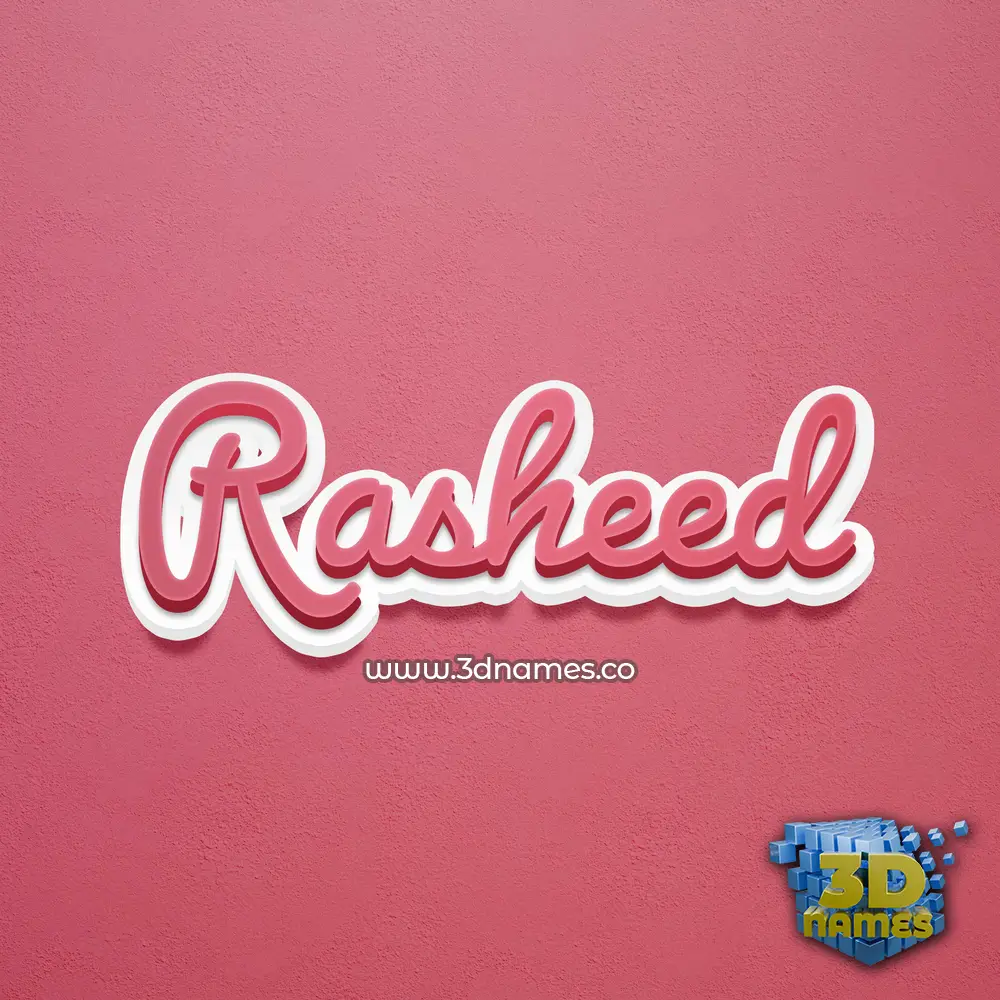 rasheed in Red Scribble style - 3D name wallpaper