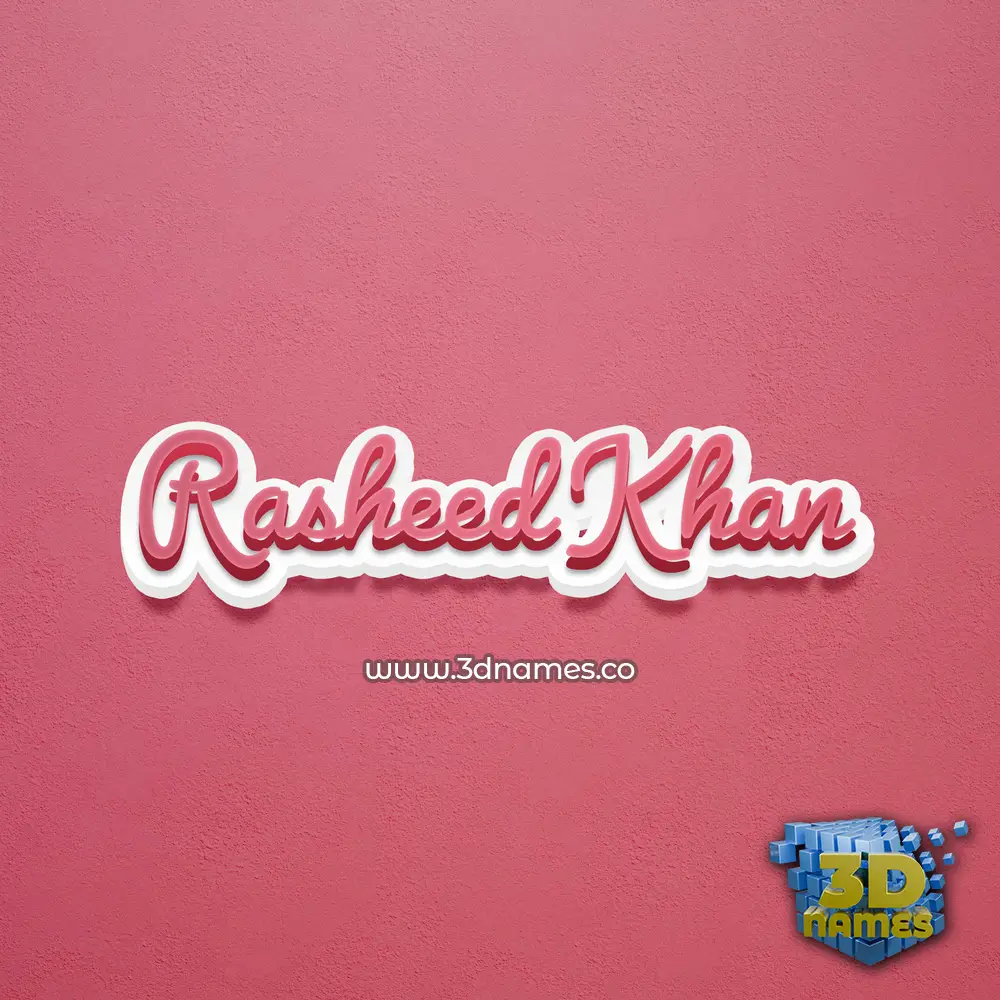 rasheed khan in Red Scribble style - 3D name wallpaper