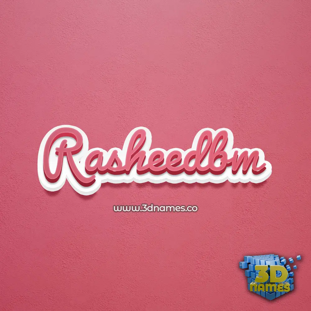 rasheedbm in Red Scribble style - 3D name wallpaper
