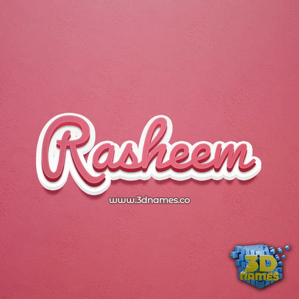 rasheem in Red Scribble style - 3D name wallpaper