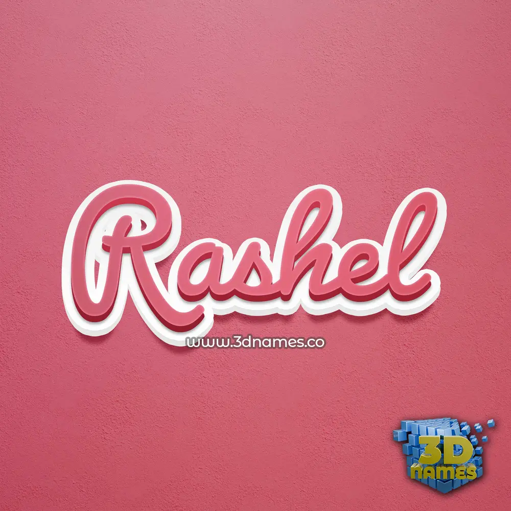 rashel in Red Scribble style - 3D name wallpaper