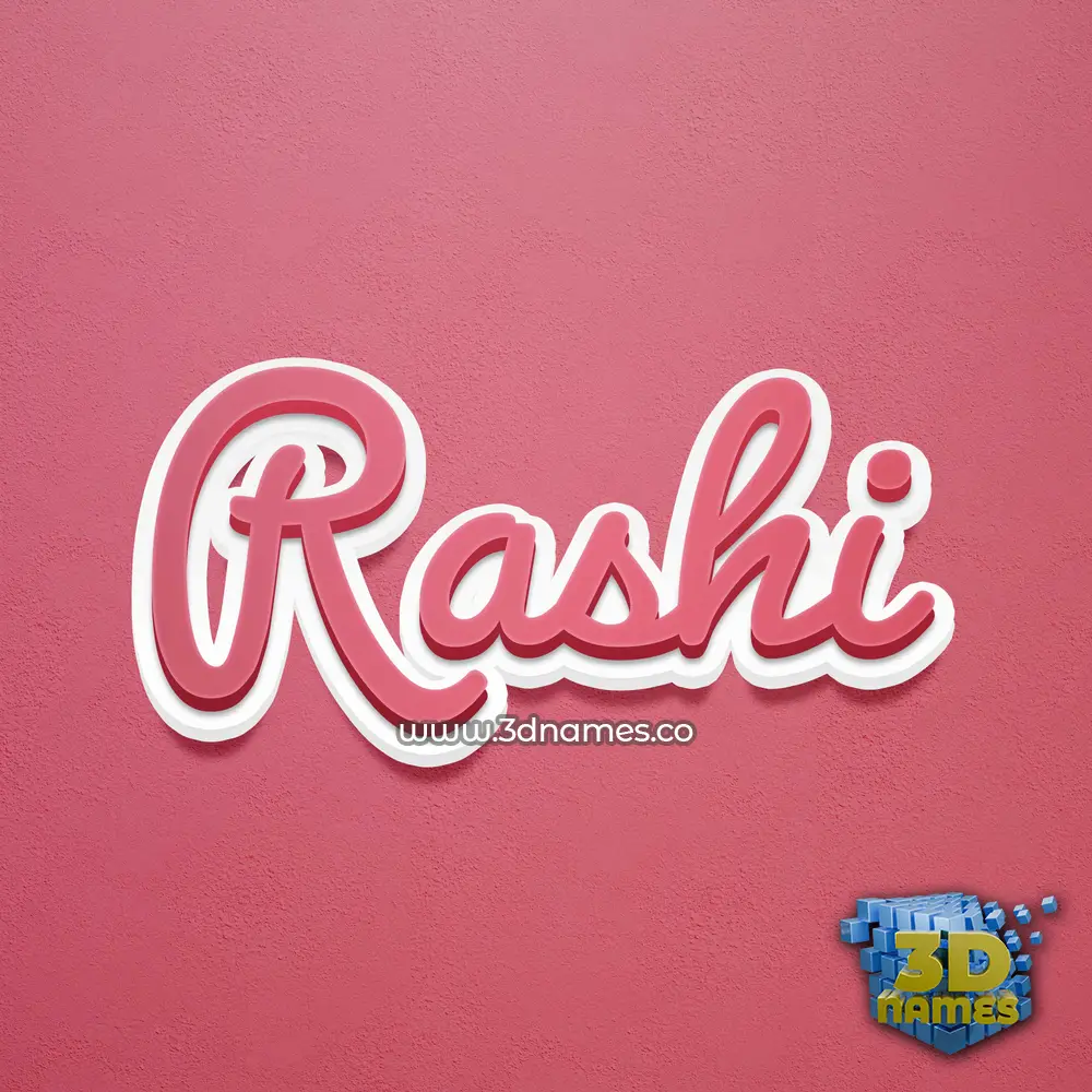 rashi in Red Scribble style - 3D name wallpaper