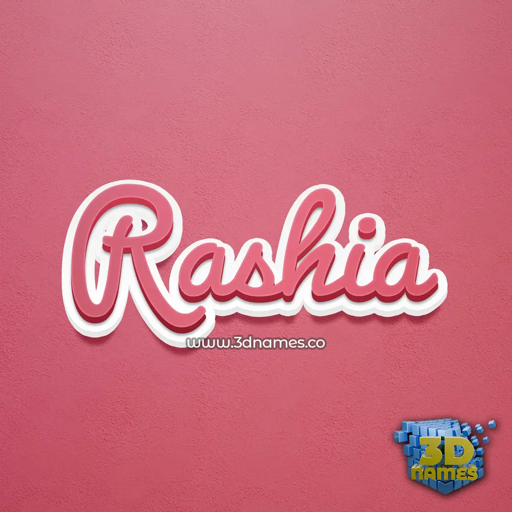 rashia in Red Scribble style - 3D name wallpaper