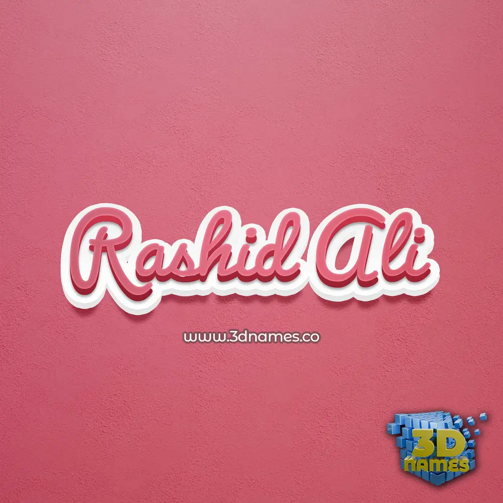 rashid ali in Red Scribble style - 3D name wallpaper