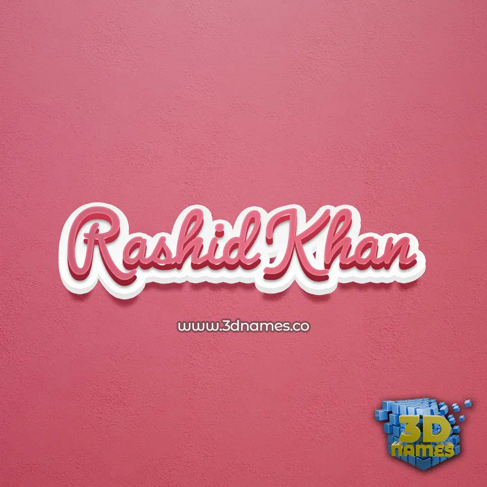rashid khan in Red Scribble style - 3D name wallpaper