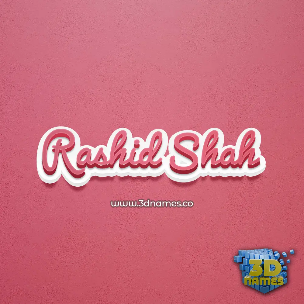 rashid shah in Red Scribble style - 3D name wallpaper
