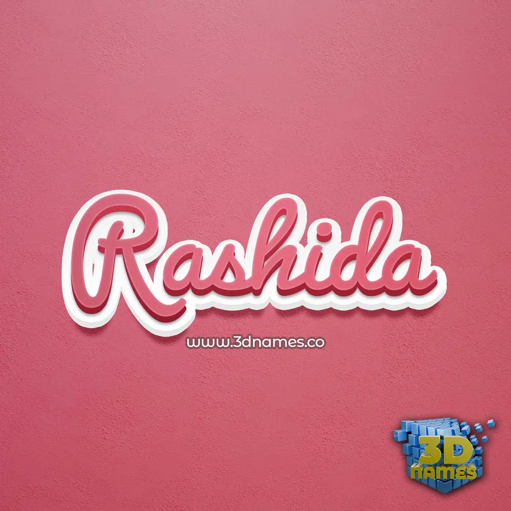 rashida in Red Scribble style - 3D name wallpaper