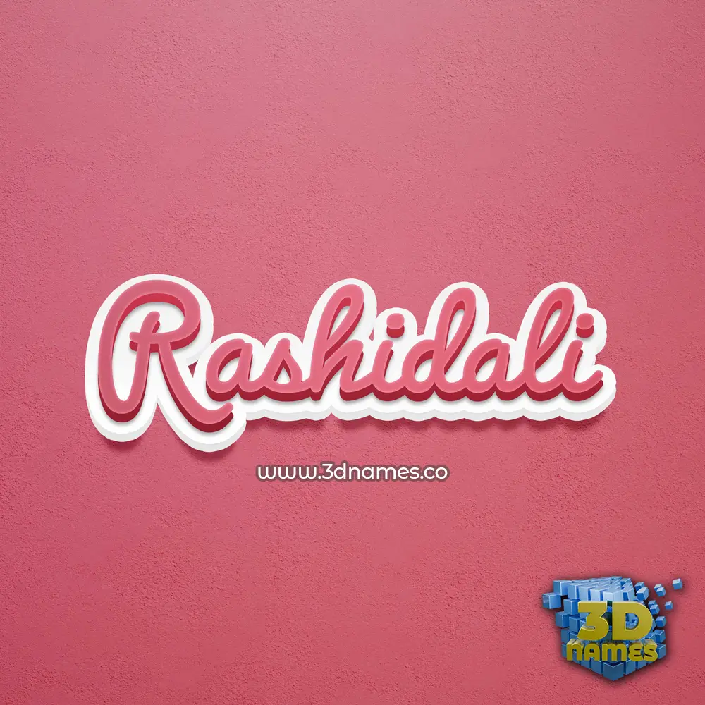 rashidali in Red Scribble style - 3D name wallpaper