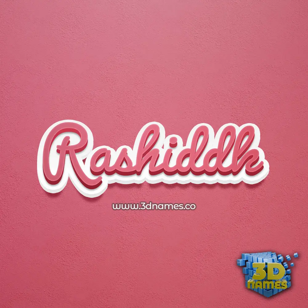 rashiddk in Red Scribble style - 3D name wallpaper