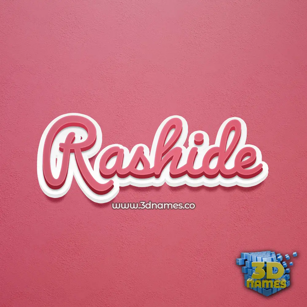 rashide in Red Scribble style - 3D name wallpaper