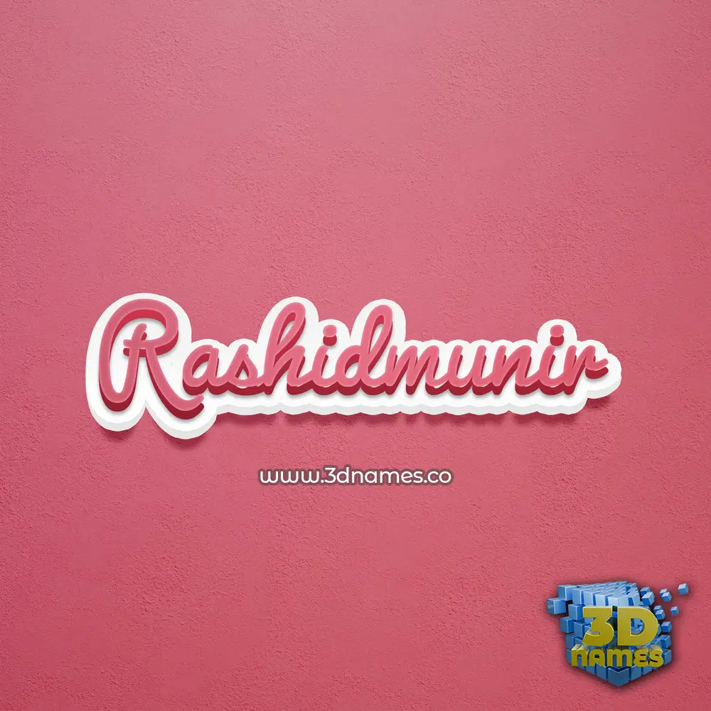 rashidmunir in Red Scribble style - 3D name wallpaper