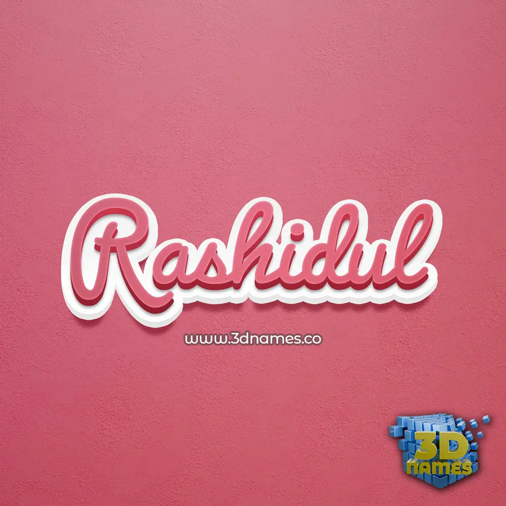 rashidul in Red Scribble style - 3D name wallpaper