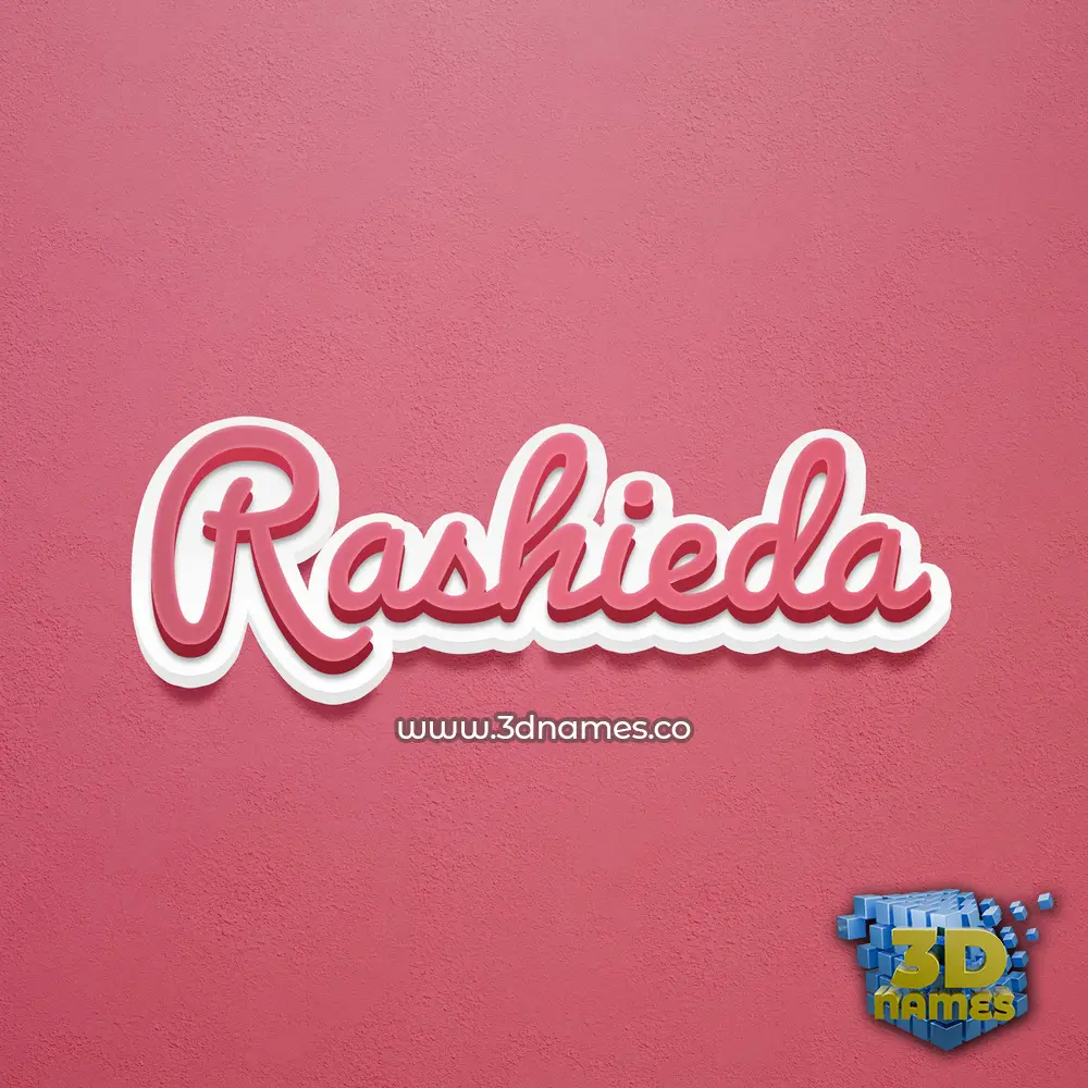 rashieda in Red Scribble style - 3D name wallpaper